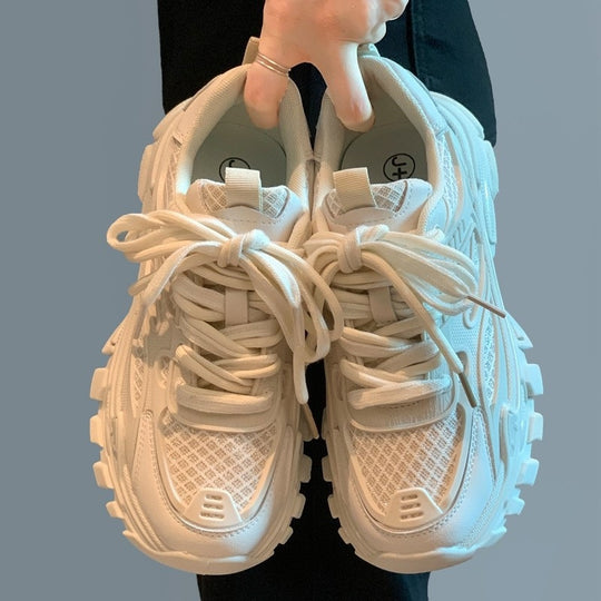 Damen Sportliche Sneakers mit atmungsaktiver Oberflächenstruktur und rutschfester Sohle EB