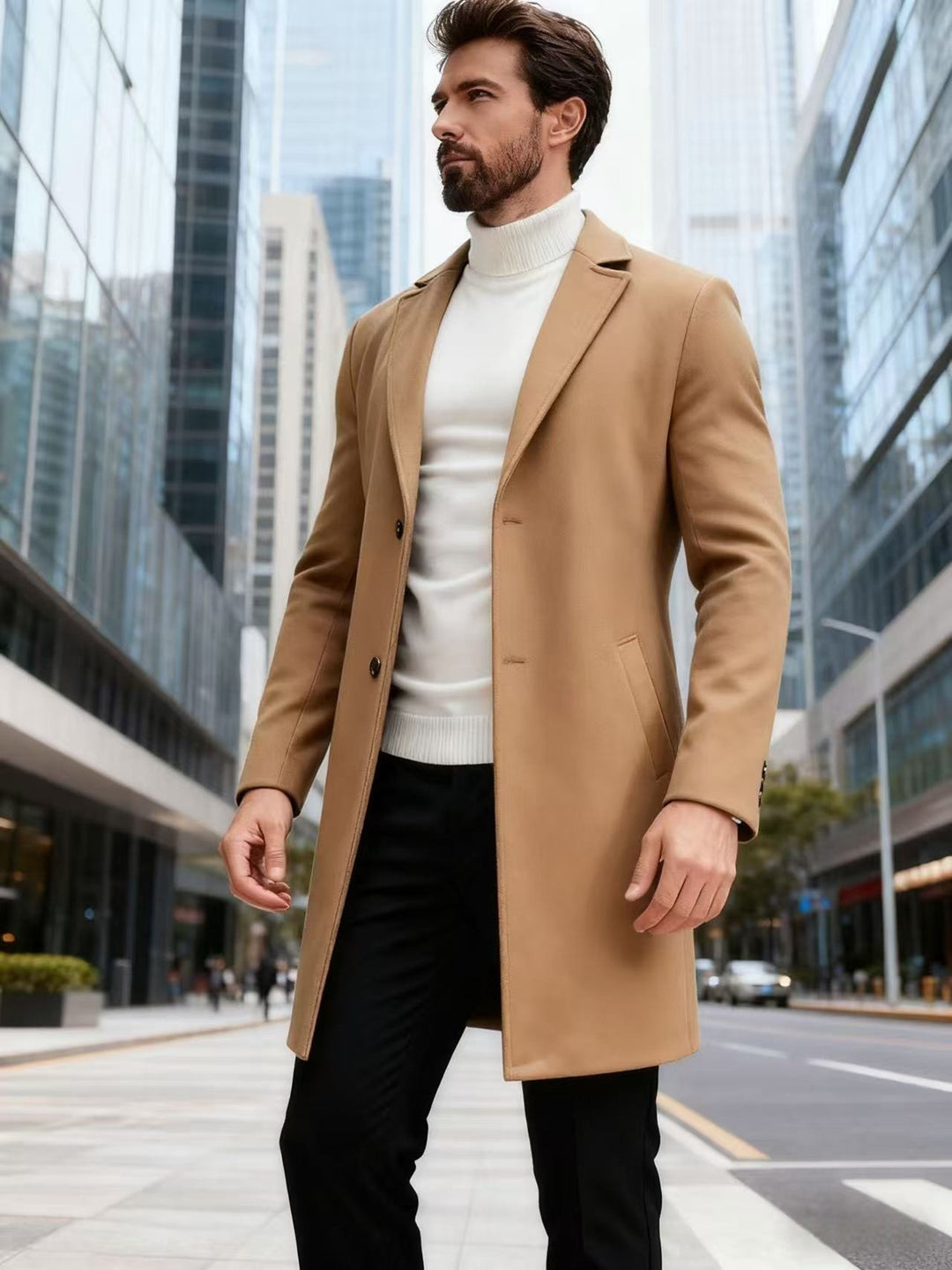 Herren eleganter Wollmantel EB
