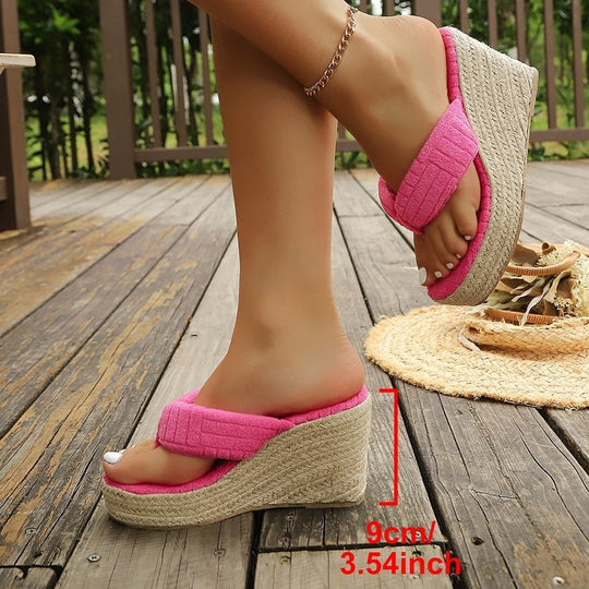 Damen Glamouröse Wedge-Pantoletten mit weich gepolsterter Sohle EB