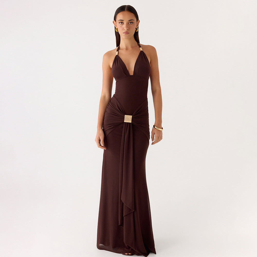 Damen Elegantes Wickelkleid mit funkelndem Akzent EB