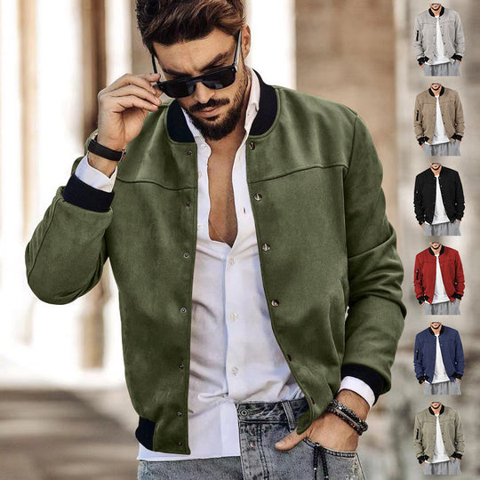 Herren modische Bomberjacke mit praktischen Taschen und elastischen Bündchen EB