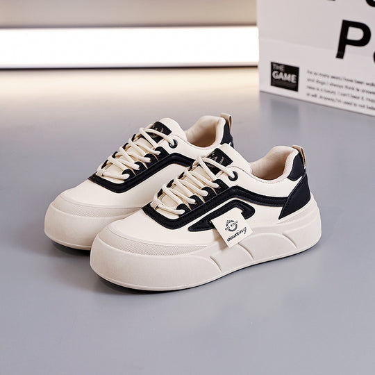 Damen modische Sneakers mit dicker Profilsohle und atmungsaktiver Struktur EB