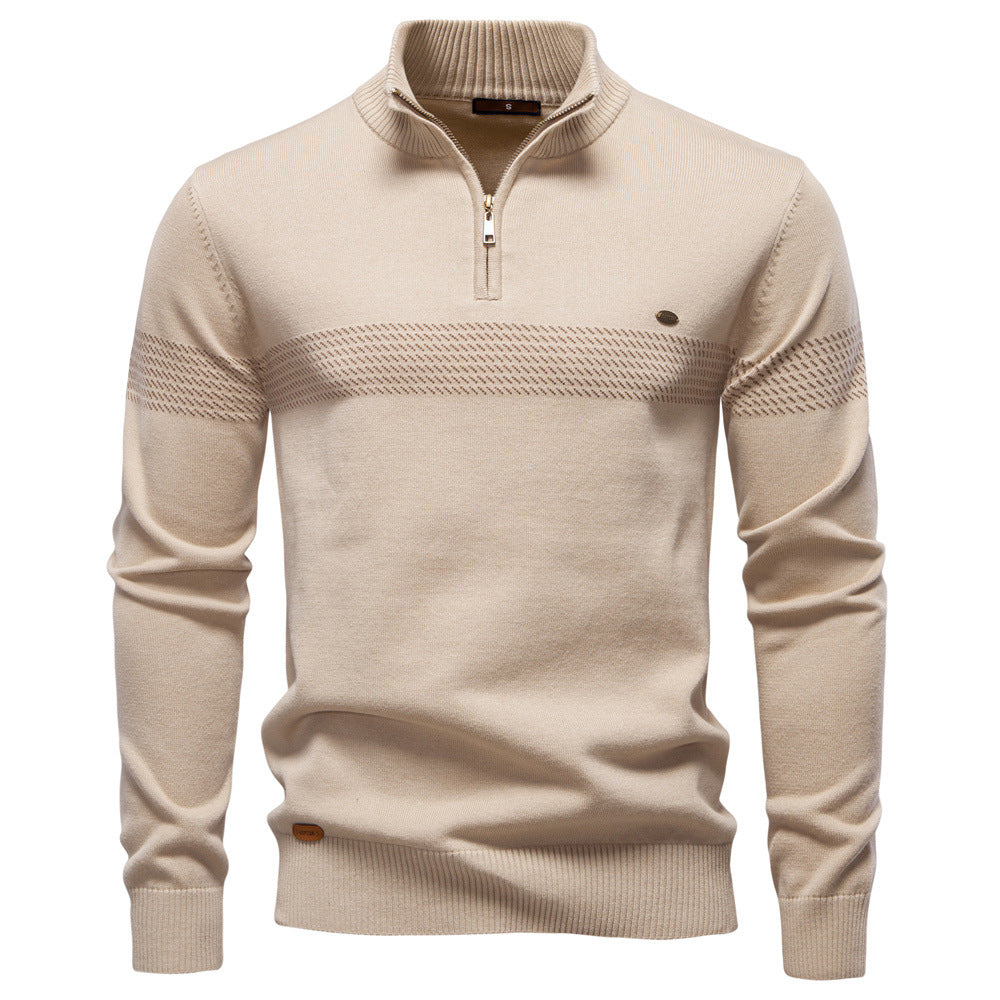 Herren Pullover mit Stehkragen und Reißverschluss EB