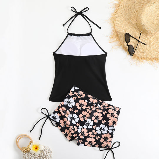 Damen Sportlicher Badeset mit modischen Blumenmuster EB