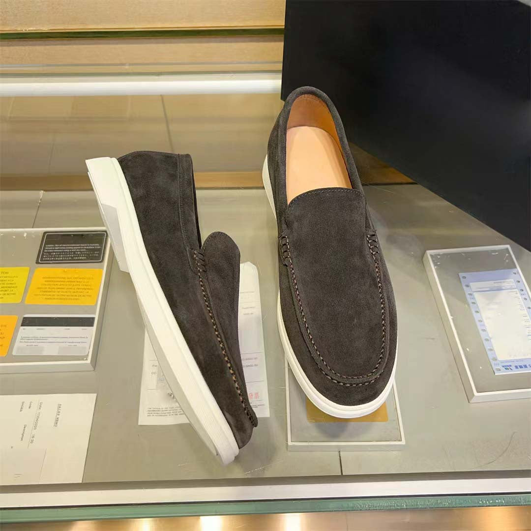 Damen Mokassin Sneakers aus feinem Wildleder mit elastischem Gummizug EB