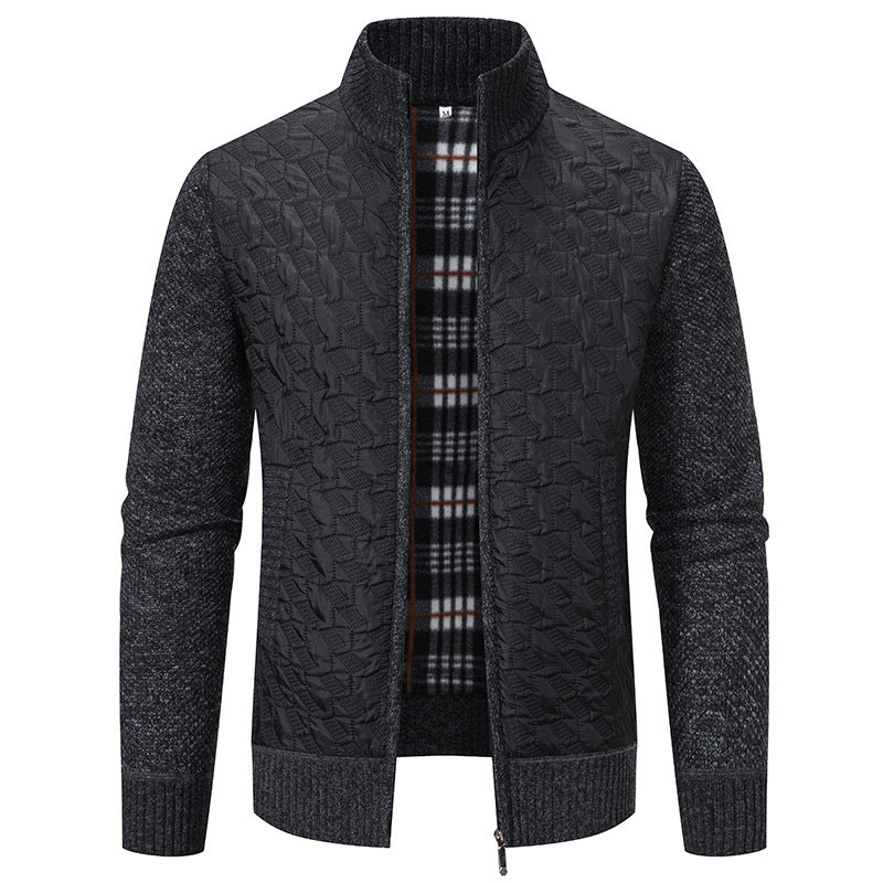 Herren modische Steppjacke mit hohem Kragen und strukturiertem Design EB