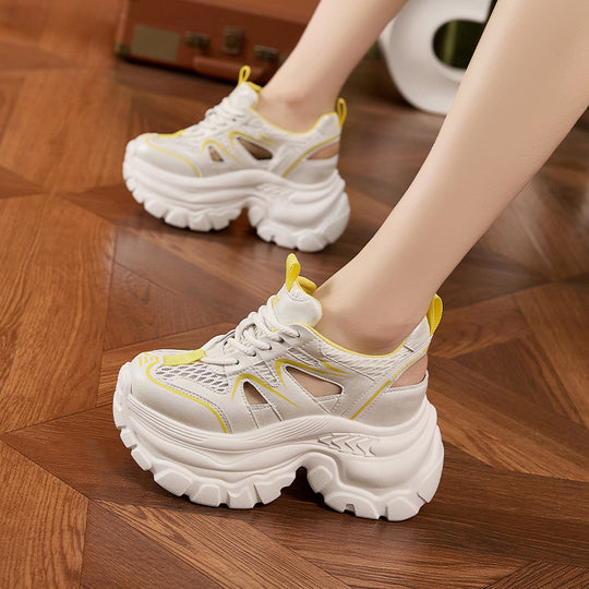 Damen Sneakers mit luftiger Mesh-Oberfläche und extragroßer Plattform EB
