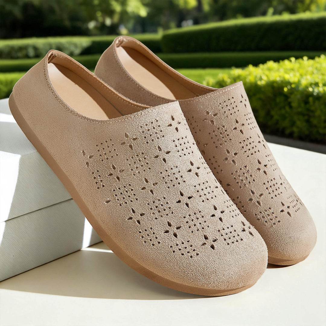 Damen nan Komfort-Mule mit Laserperforation und geformtem Memory-Fußbett EB
