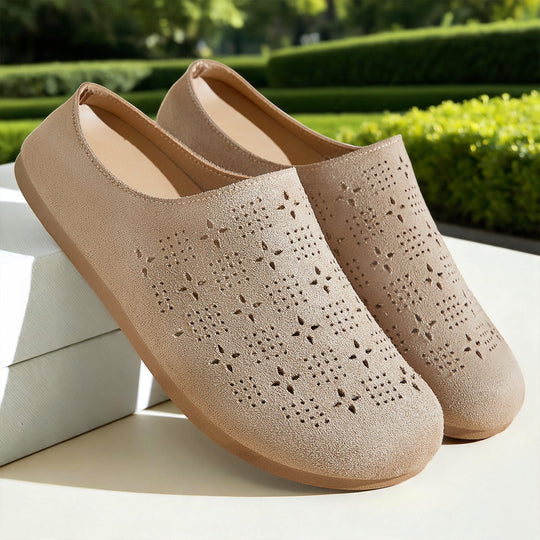 Damen nan Komfort-Mule mit Laserperforation und geformtem Memory-Fußbett EB