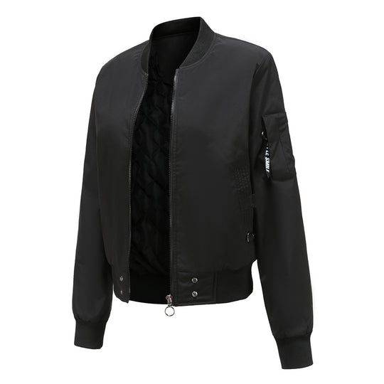 Damen modische Bomberjacke mit praktischen Taschen und seitlichen Einsätzen EB