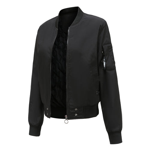 Damen modische Bomberjacke mit praktischen Taschen und seitlichen Einsätzen EB