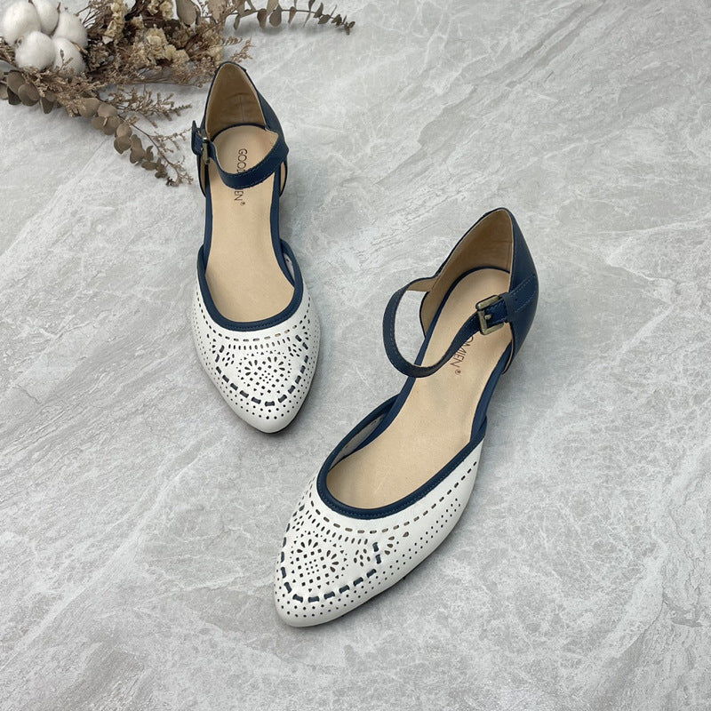 Damen Ballerinas mit verstellbarem Riemen und luftdurchlässigem Obermaterial EB