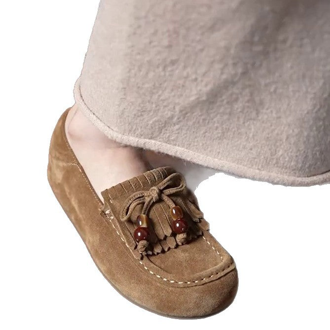 Damen Mokassins mit kreativem Schnürdetail und bequemer Sohle EB