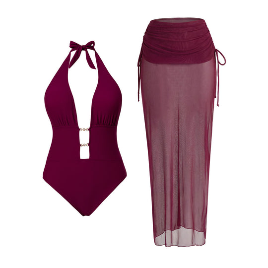 Damen Maxikleid mit tiefem V-Ausschnitt und Seitenschlitzen EB