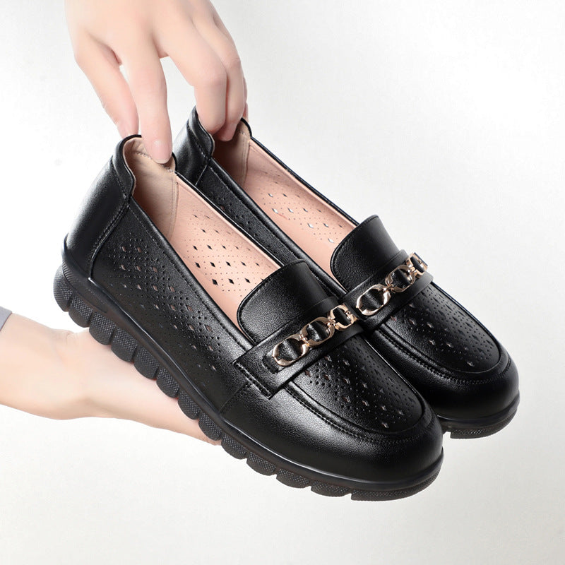 Damen Mokassins mit modischem Lochdesign und komfortabler Sohle EB