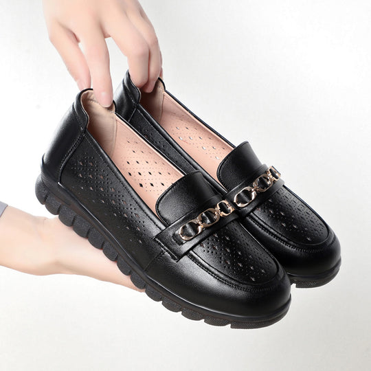 Damen Mokassins mit modischem Lochdesign und komfortabler Sohle EB