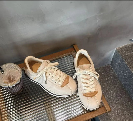 Damen lässige Sneakers im Retro-Stil mit hochwertiger Lederverarbeitung EB
