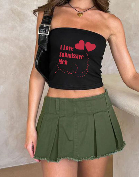 Damen Bandeau-Top mit maritimen Motiv und elastischem Material EB