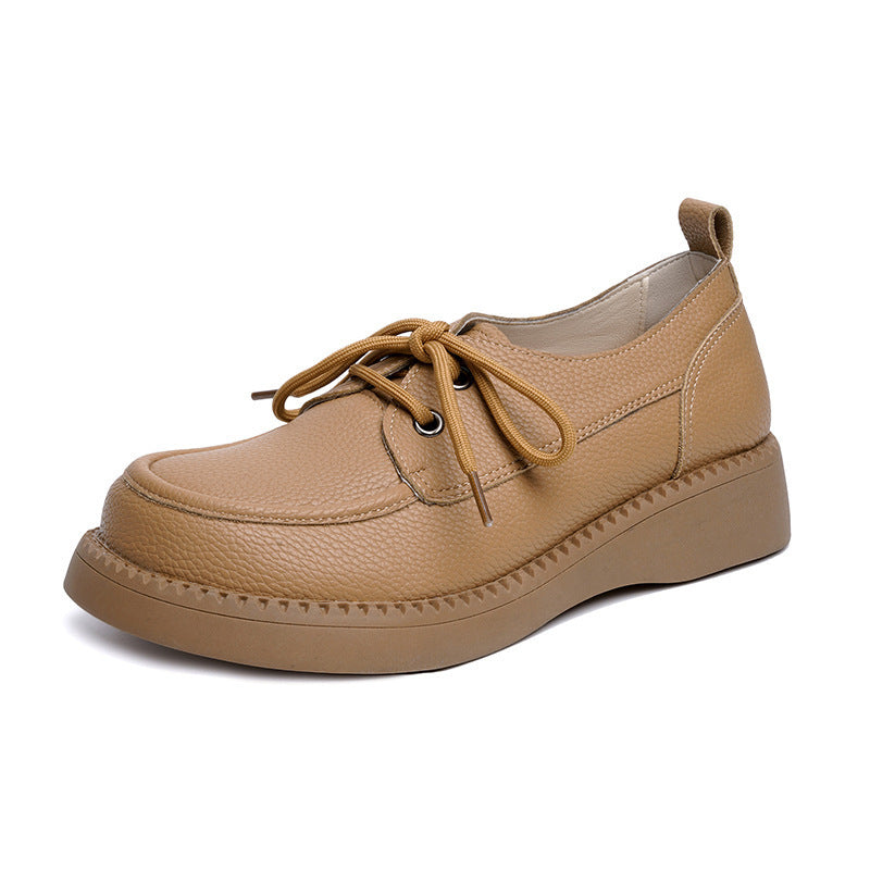 Damen Bequeme Schnürschuhe aus hochwertigem Leder mit ergonomischem Fußbett EB