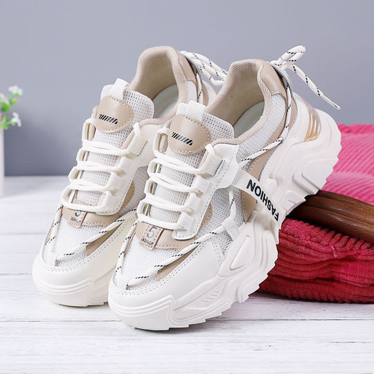 Damen Sportliche Modische Sneakers mit atmungsaktivem Obermaterial und dämpfender Sohle EB