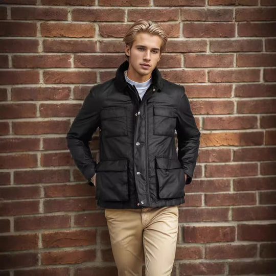 Herren funktionale Utility-Jacke mit praktischen Taschen EB