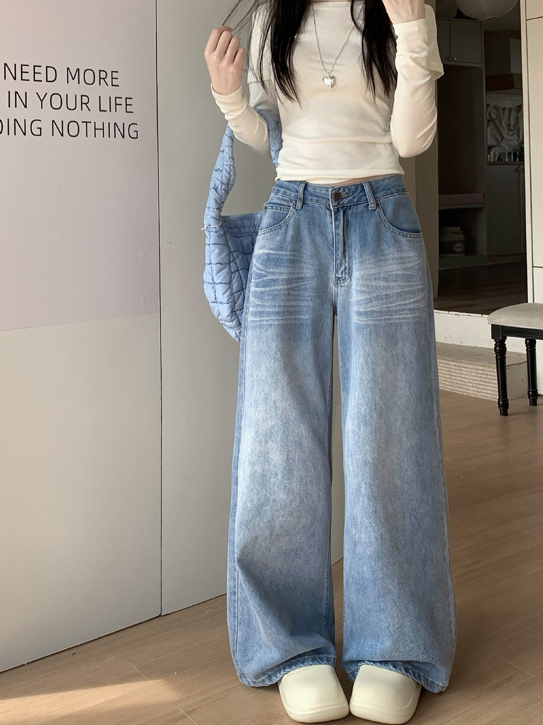 Damen Palazzo-Jeans im angesagten vintage Look mit weitem Bein EB