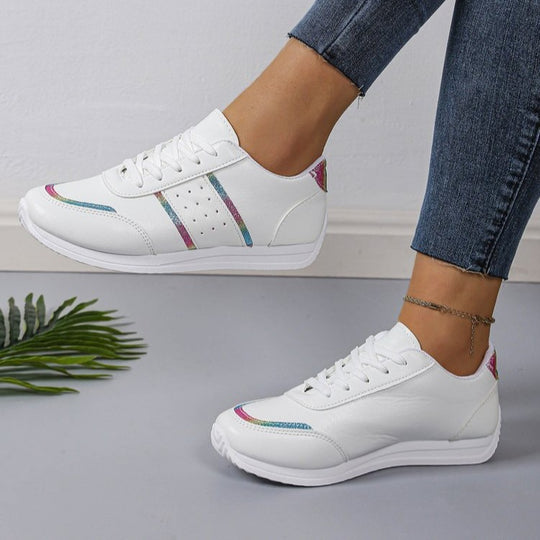 Damen Komfortable Freizeit-Sneaker mit schimmernden Akzenten EB