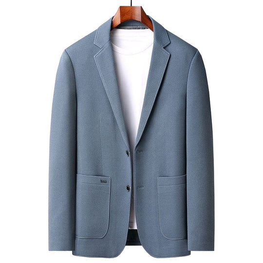 Herren Casual-Sakko mit unstrukturierter Silhouette, Waffelstruktur und aufgesetzten Taschen EB