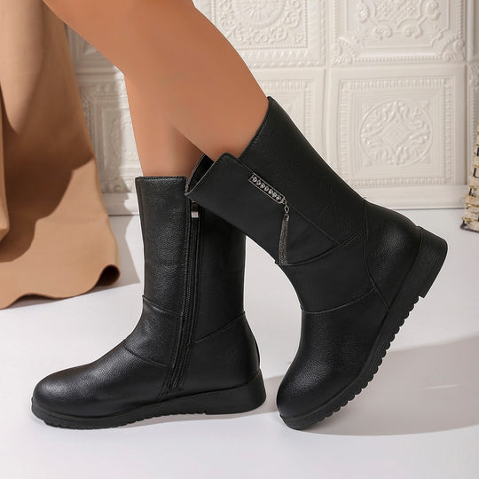 Damen modische Stiefel mit elegantem Reißverschluss und komfortabler Sohle EB