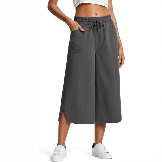 Damen bequeme Culotte mit elastischem Bund und praktischen Taschen EB