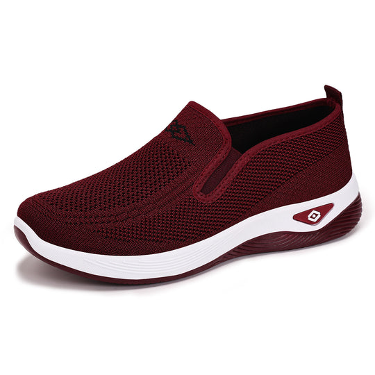 Damen nan gestrickter Slip-On Komfortsneaker mit elastischem Einstieg und Memory-Schaum-Fußbett EB