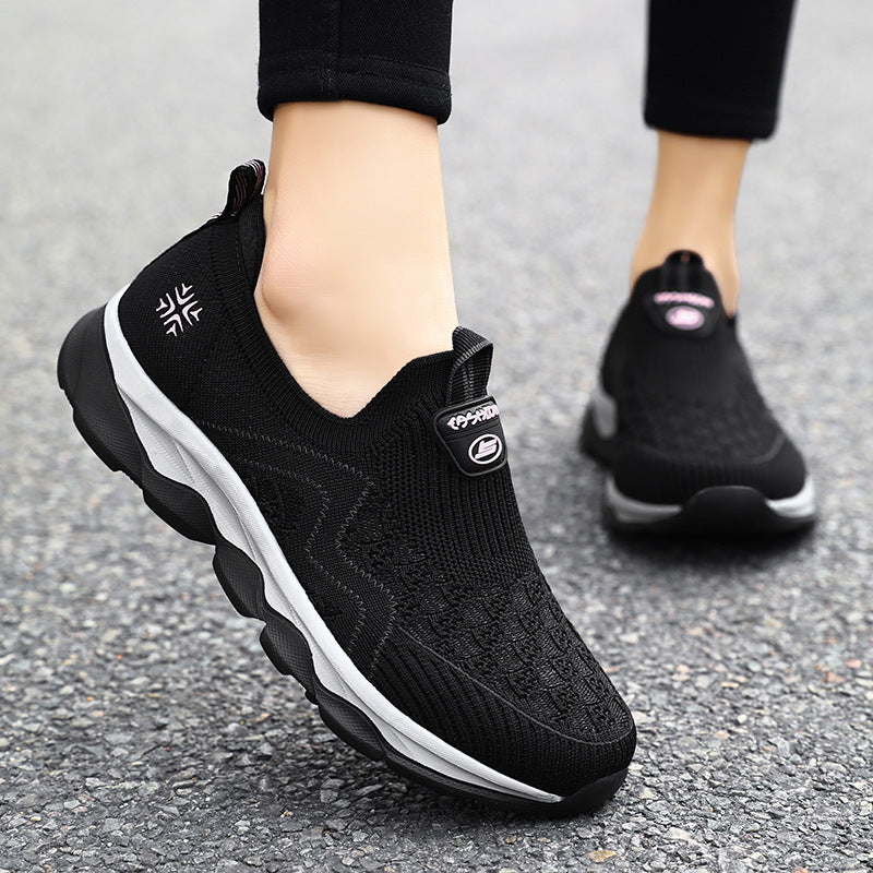 Damen Atmungsaktive Slip-On Spazier-Sneaker mit flexibler Sohle EB