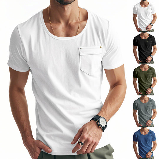 Herren Atmungsaktives T-Shirt mit praktischem Brusttasche EB