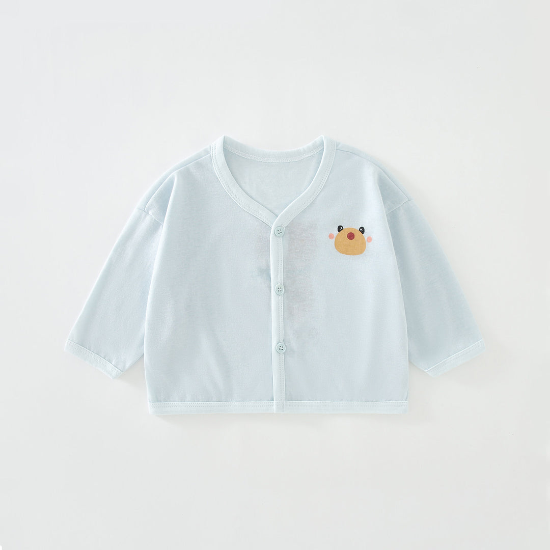Unisex Nan Soft Organic Cotton Snap-Front Baby Cardigan mit besticktem Elefanten EB