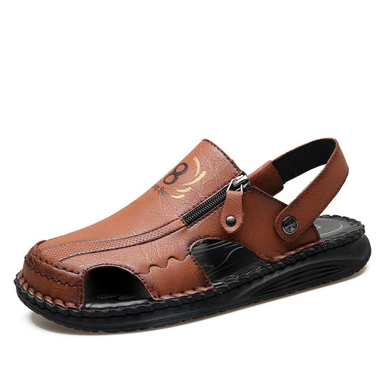 Herren orthopädische Leder-Sandalen mit verstellbarem Riemensystem EB