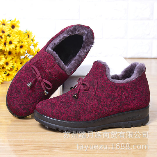Damen Warme und modische Hausschuhe mit floralem Design EB