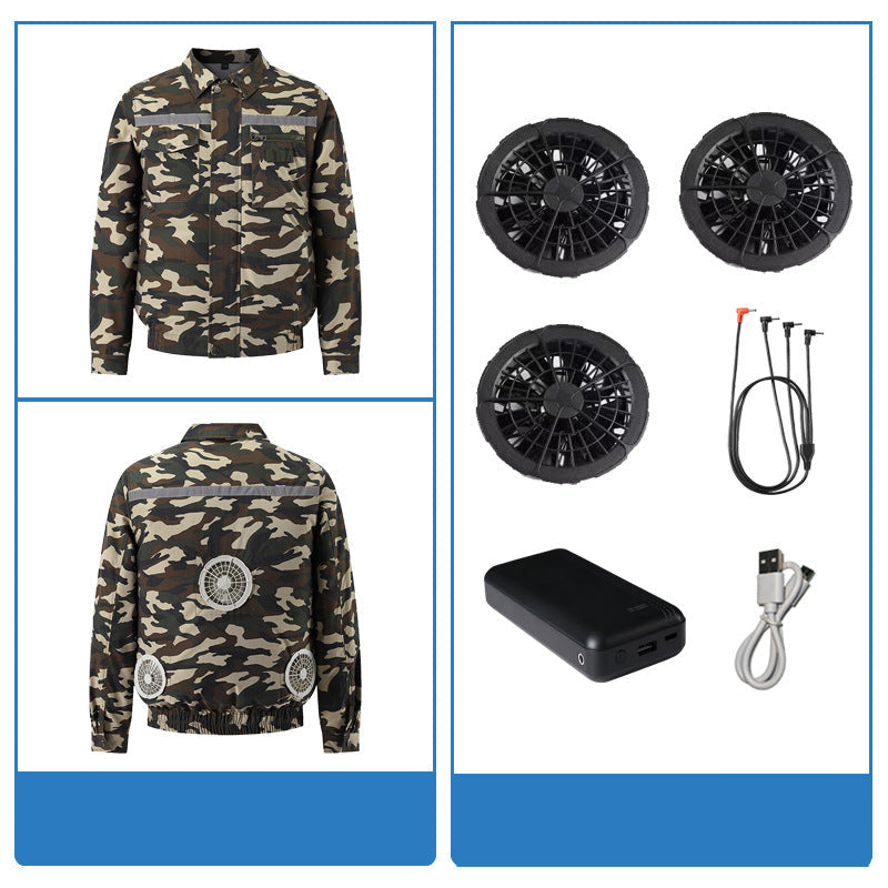 Herren nan belüftete Arbeitsjacke mit integrierten USB-Lüftern und externem Akkufach EB