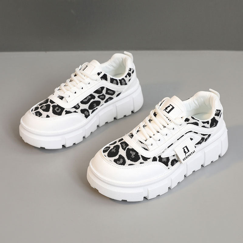 Damen Chunky Sneakers mit lässigem Leoparden-Design und komfortabler Dämpfung EB