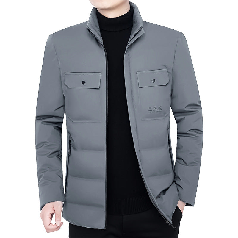 Herren Thermisch gepolsterte Cityjacke mit Stehkragen und Brustklappen EB