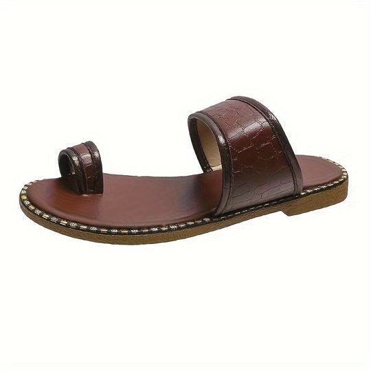 Damen elegante Slide-Sandalen mit luxuriösen goldenen Akzenten EB