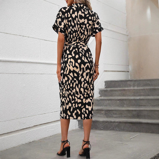 Damen Midikleid mit Knopfverschluss und Schlitz EB