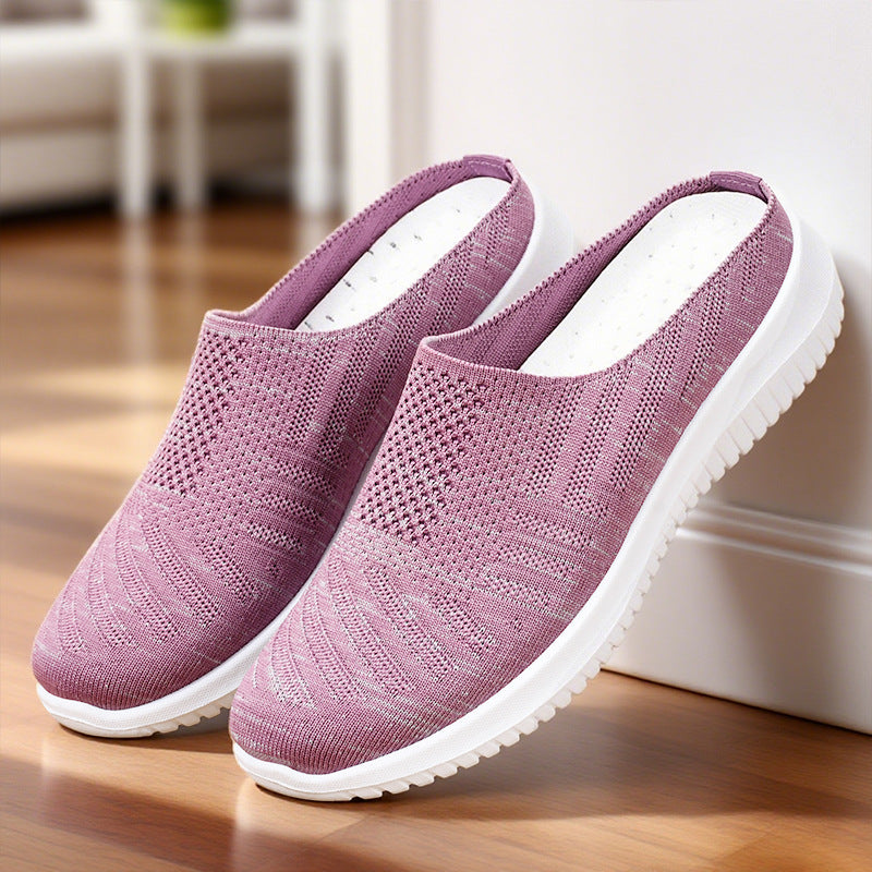 Damen Bequeme und atmungsaktive Slipper mit elastischem Obermaterial EB
