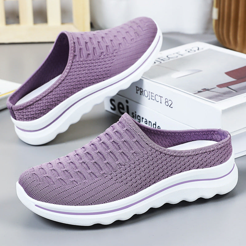 Damen slip-on Freizeitschuhe mit atmungsaktivem Strick-Obermaterial EB