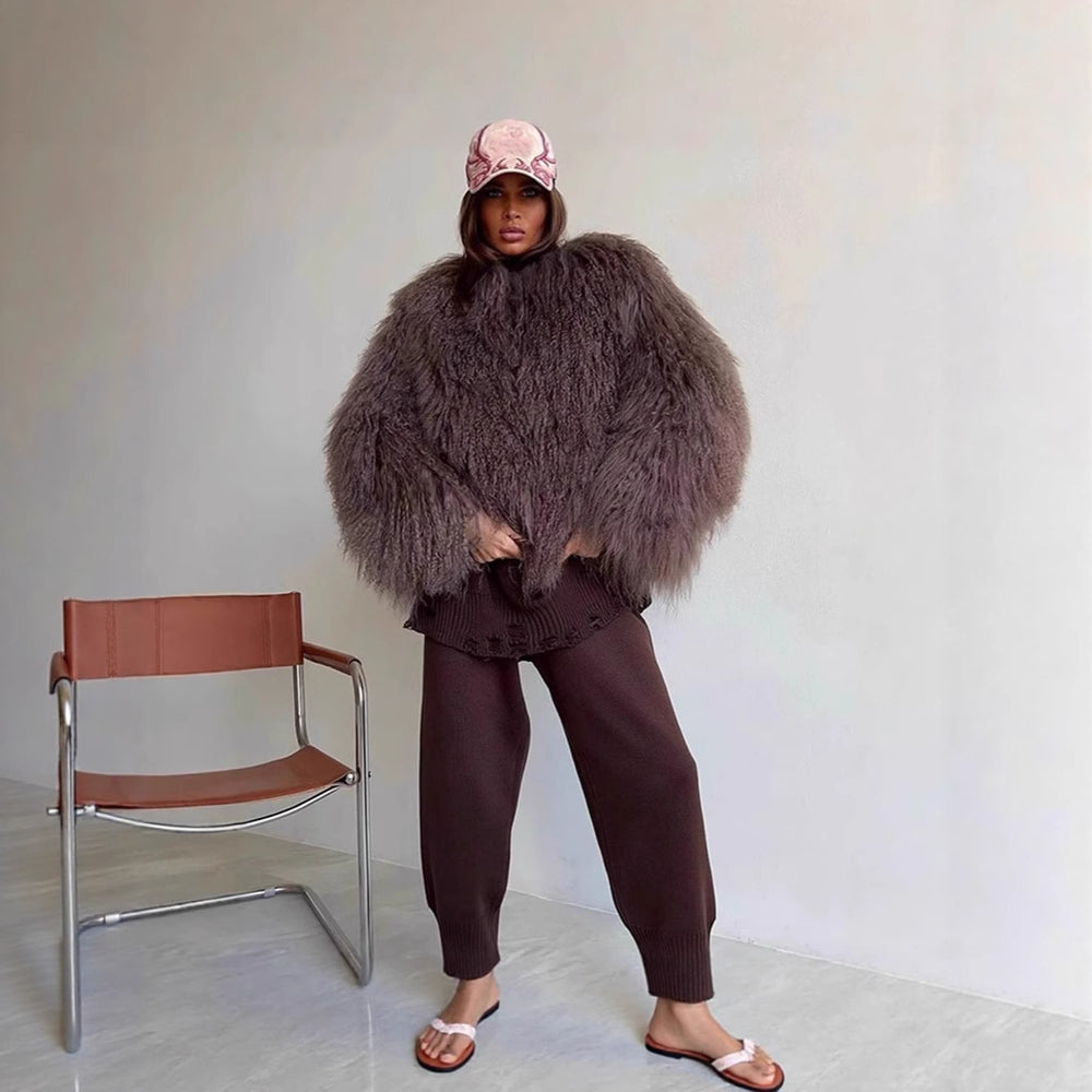 Damen Fleece-Überzieher im trendigen Bouclé-Stil EB