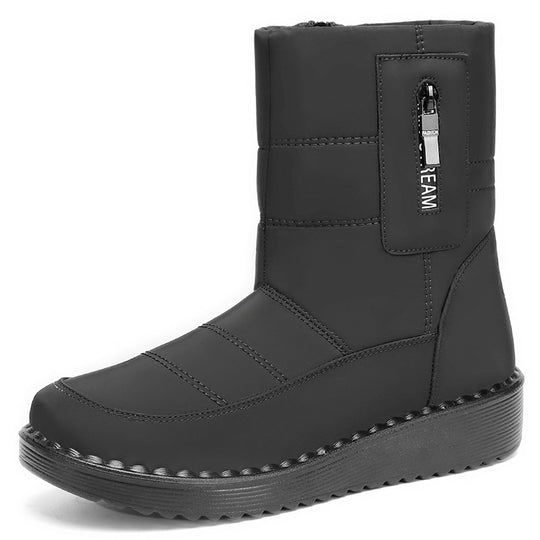 Damen Gefütterte Winterstiefel mit rutschfester Sohle und modischem Reißverschluss EB