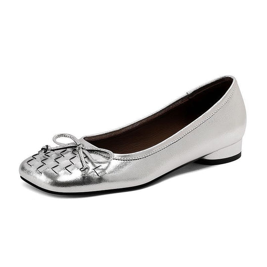 Damen Elegante Ballerinas mit geflochtener Vorderseite und bequemer Sohle EB