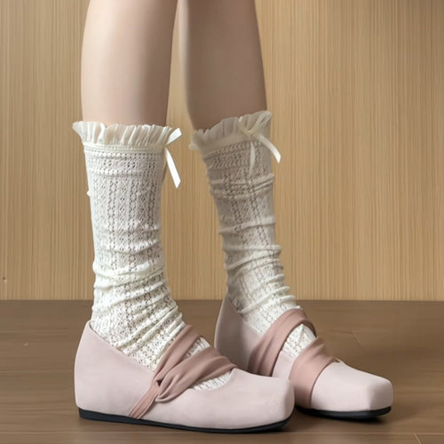 Damen elegante Ballerinas mit modischem Riemchen-Design EB