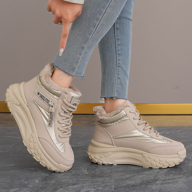 Damen High-Top Sneakers mit isolierendem Fleece und rutschfester Profilsohle EB
