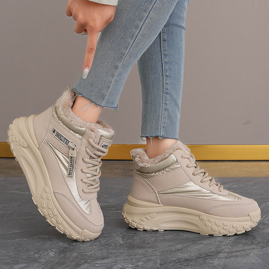 Damen High-Top Sneakers mit isolierendem Fleece und rutschfester Profilsohle EB