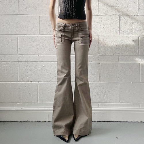 Damen Flared Cargo-Hose mit modischem Schnitt und praktischen Taschen EB